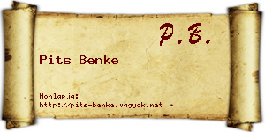 Pits Benke névjegykártya